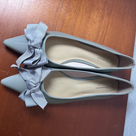 C Paravano Grey Women's Flats with Bow SZ 41 - Picture 2 of 3